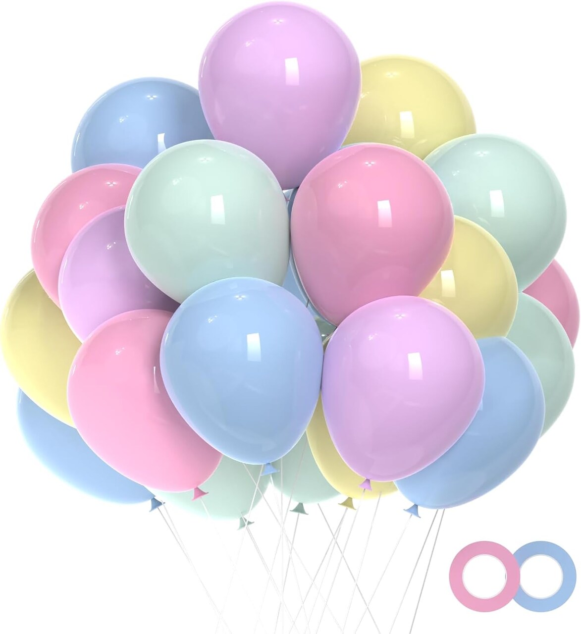 Pastel Balloons, Pastel party Balloons 50pcs 12 inch Colorful Rainbow Balloon Macaron Latex Balloons for Easter Birthday Baby Shower Rainbow Party Anniversary Party Decorations